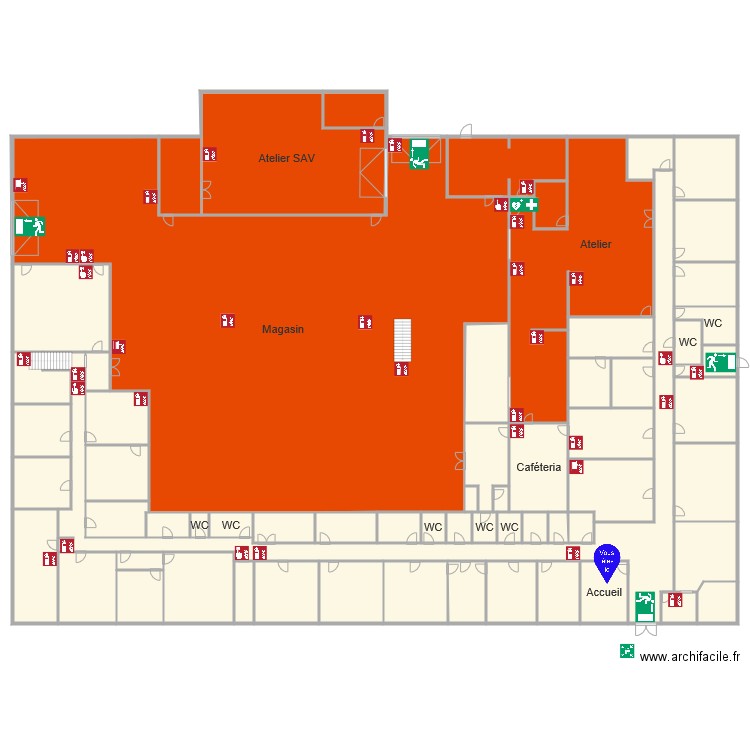 Plan accueil public. Plan de 0 pièce et 0 m2