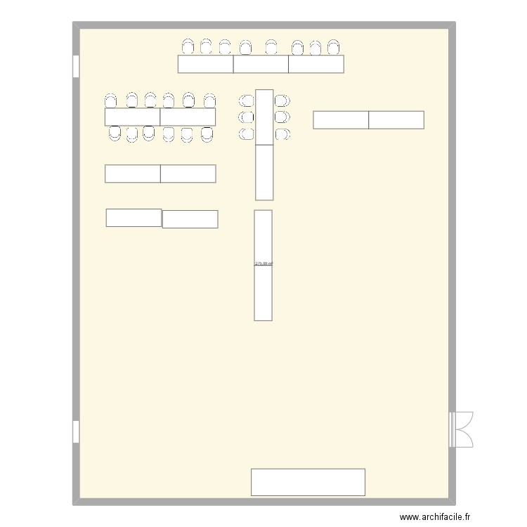 plan de table. Plan de 1 pièce et 276 m2