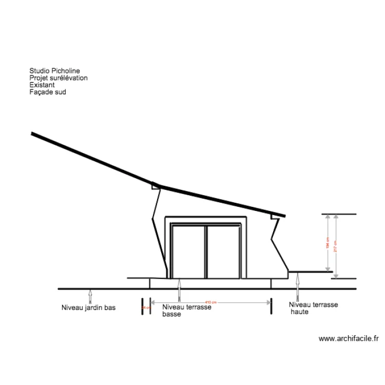 Studio Picholine Projet sur&eacute;l&eacute;vation Fa&ccedil;ade Sud EX. Plan de 