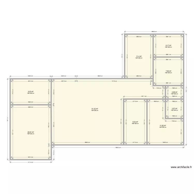 MAISON EN  L. Plan de 