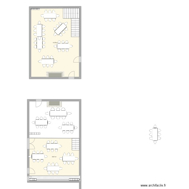 Maison Chanteloup . Plan de 2 pièces et 97 m2
