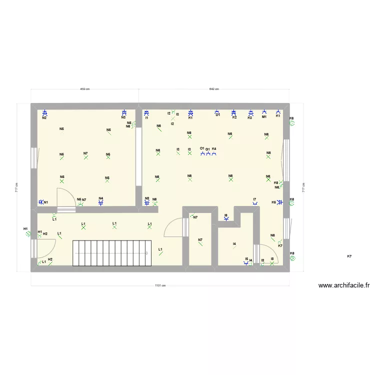 GAETAN REZ DE CHAUSSEE. Plan de 