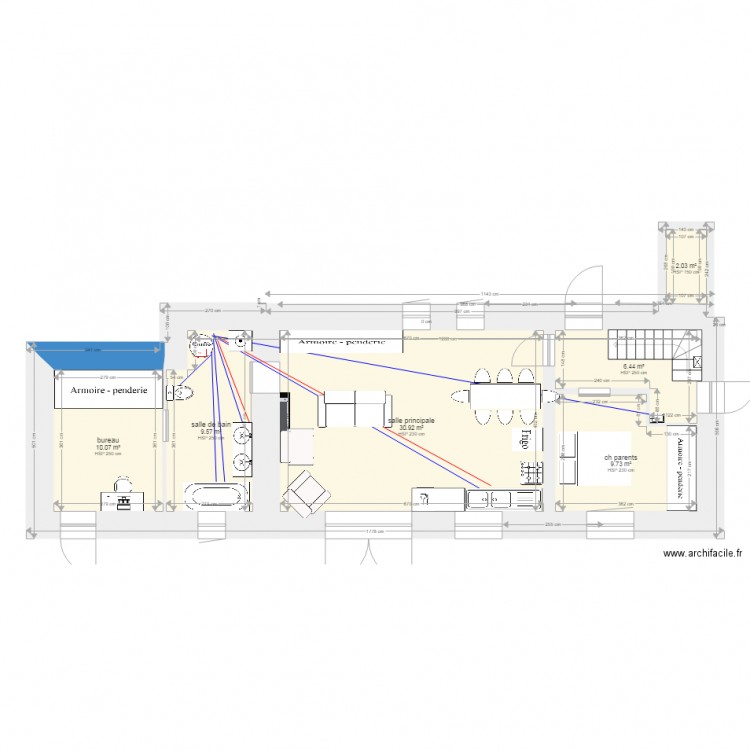 Rdch meublé  plb Projectif 2 Petit Aulnay. Plan de 0 pièce et 0 m2