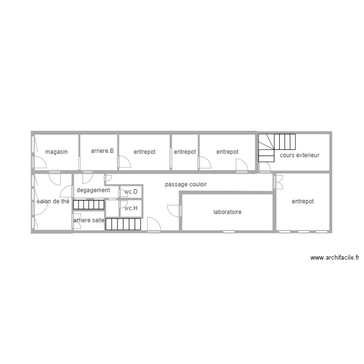 boulangerie rdc avant travaux. Plan de 0 pièce et 0 m2