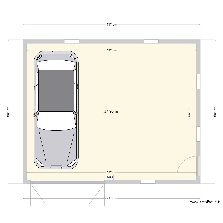 garage terrain dussol laine. Plan de 1 pièce et 35 m2