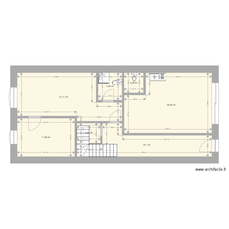 molières RDC existant. Plan de 0 pièce et 0 m2