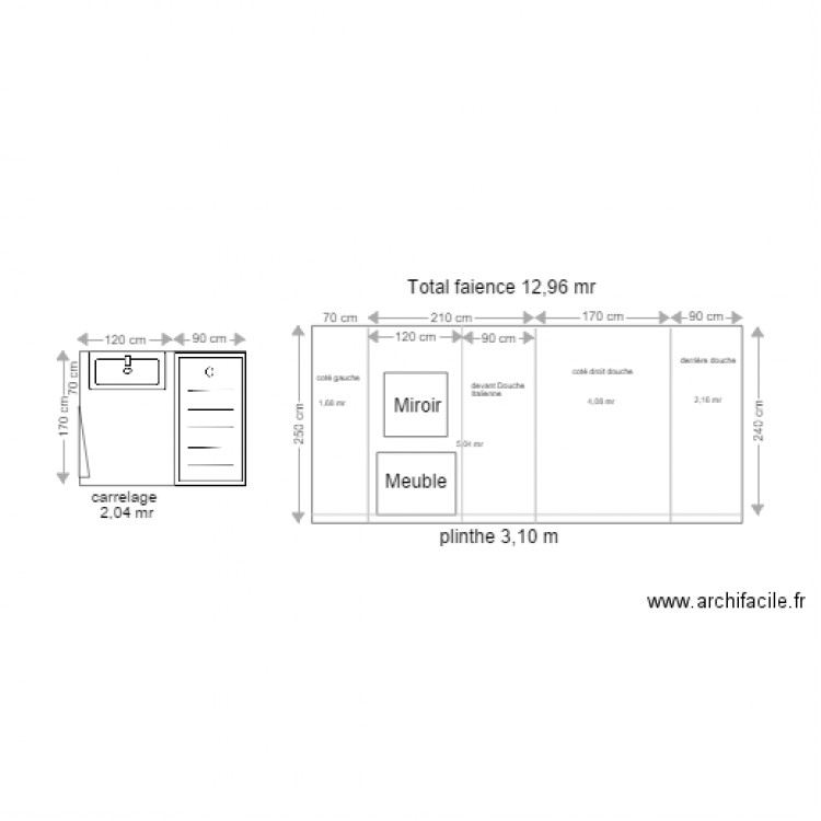 salle de bain. Plan de 0 pièce et 0 m2