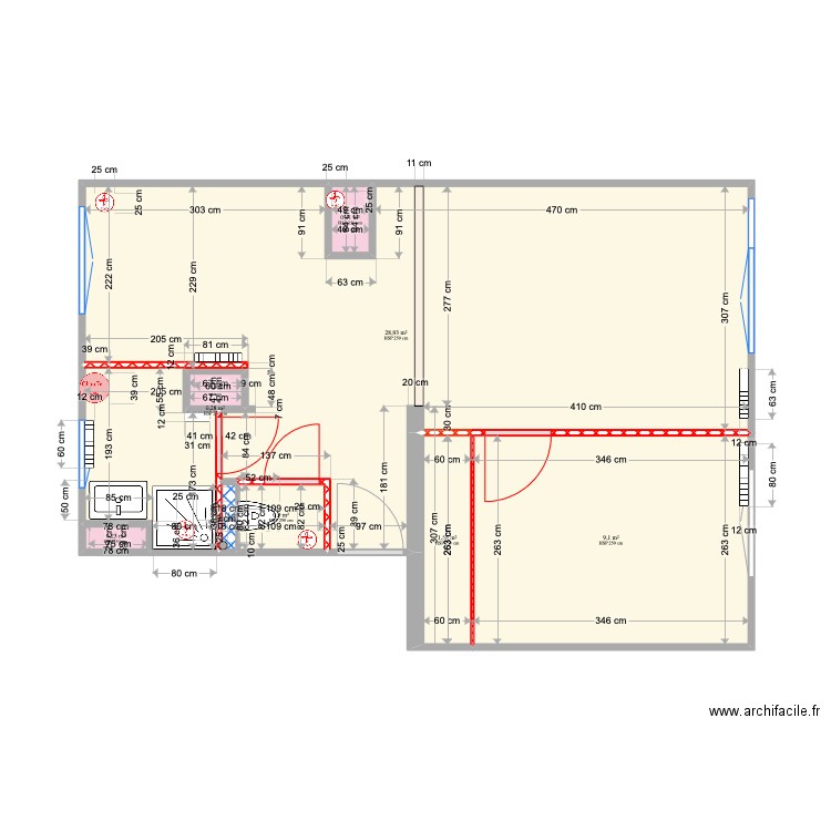 Saint-François_V Bis NON Meublé 5_Variante 1_20220912. Plan de 8 pièces et 42 m2