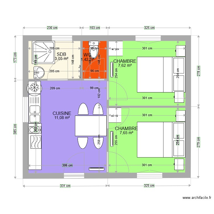 chalet 4 PERSONNES. Plan de 0 pièce et 0 m2