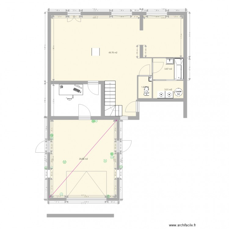 plan avec extension garage 03072016. Plan de 0 pièce et 0 m2