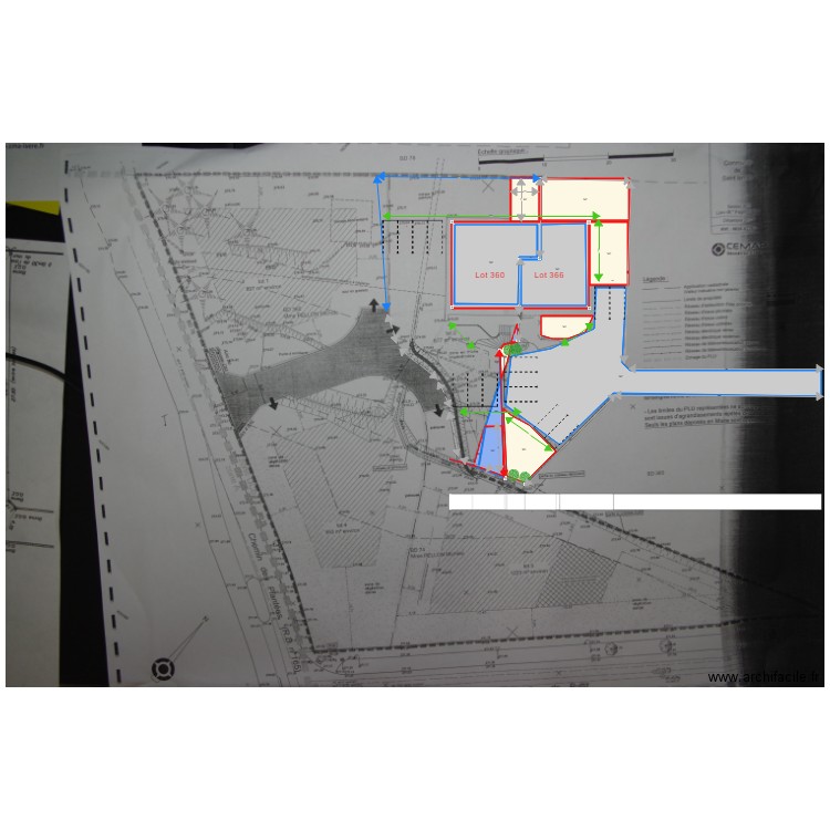 plan bornage lot 366 et 360 dans lotissement ok répartition terrain équitable superficies ext terrain et batit et pelouse2. Plan de 0 pièce et 0 m2