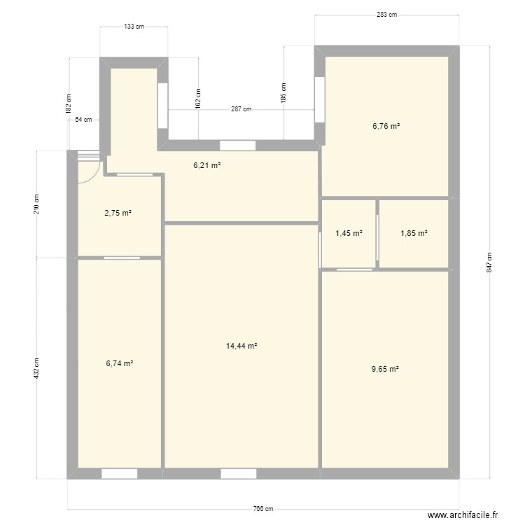 plano 1 dia 17/2. Plan de 8 pièces et 50 m2