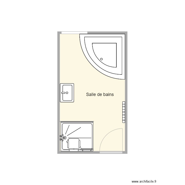 plan après travaux Tourbot. Plan de 1 pièce et 7 m2