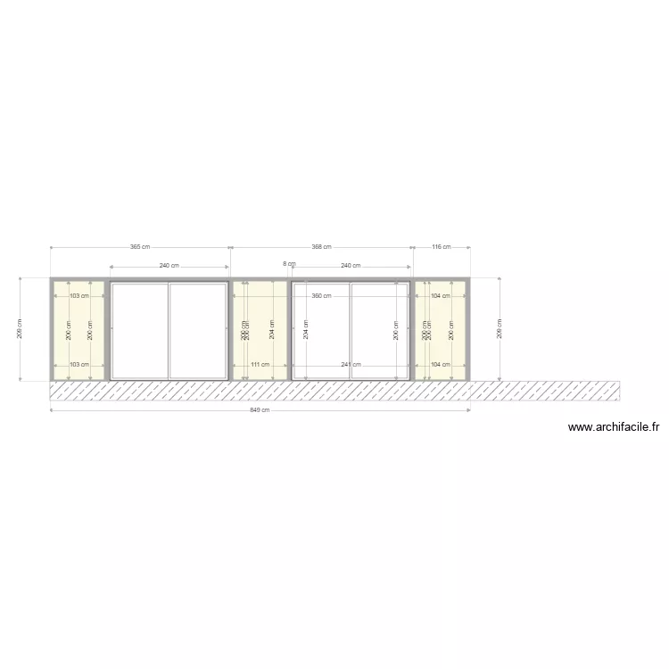 Facade V&eacute;randa. Plan de 