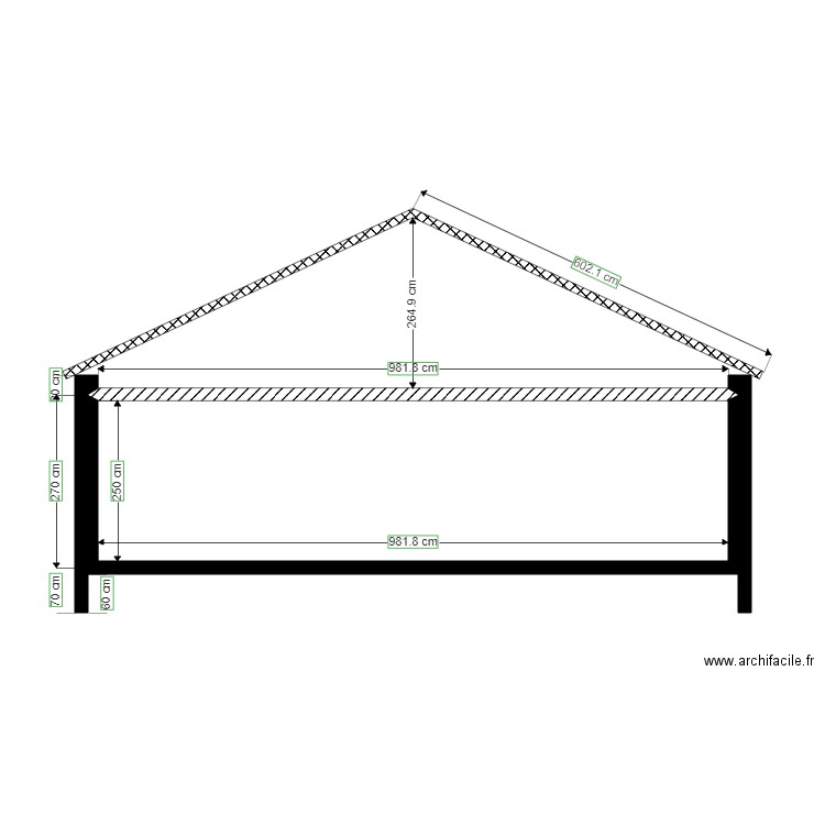 plan coupe. Plan de 0 pièce et 0 m2