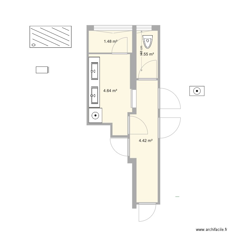 salle de bain. Plan de 0 pièce et 0 m2