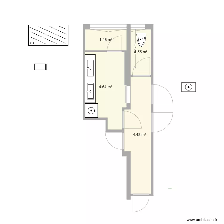 salle de bain. Plan de 