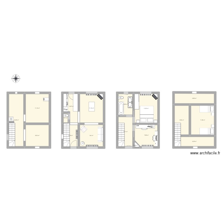 Montgeron4. Plan de 17 pièces et 125 m2