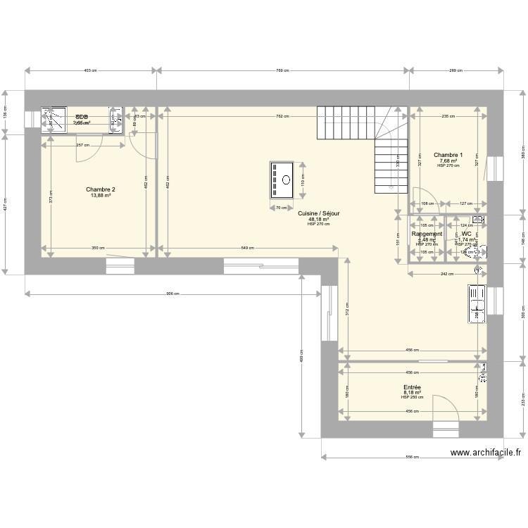 PLAN CLT EUGENE. Plan de 16 pièces et 175 m2