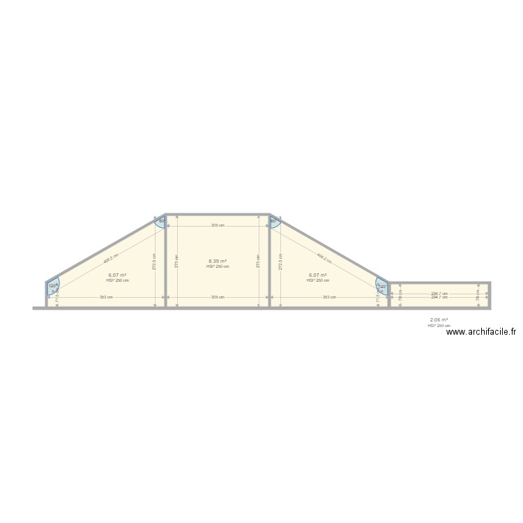 foncia auzette. Plan de 4 pièces et 23 m2