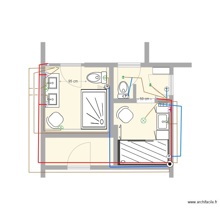 Salle de Bain Clermont electricite VMC comandées. Plan de 0 pièce et 0 m2