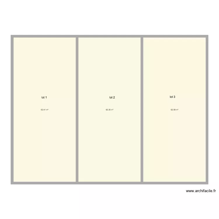 D&eacute;coupe des lots. Plan de 