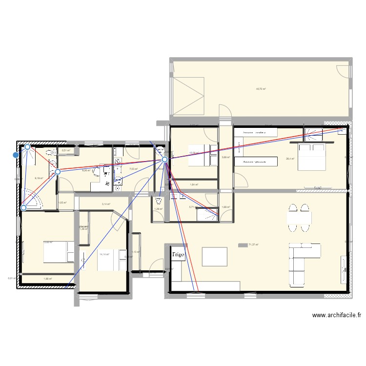 villa lignan fini+isolant+per. Plan de 40 pièces et 231 m2