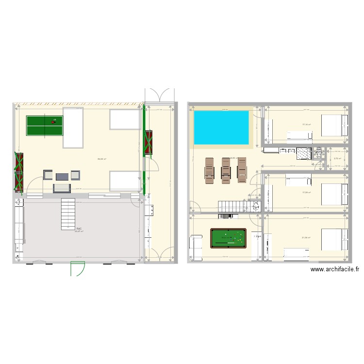 Maison Deauville Plan SousSol. Plan de 10 pièces et 253 m2