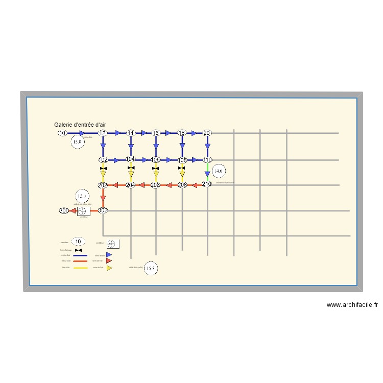 projet d'aérage. Plan de 0 pièce et 0 m2