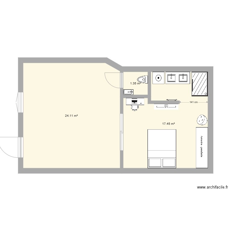 roger brun t2 5. Plan de 0 pièce et 0 m2