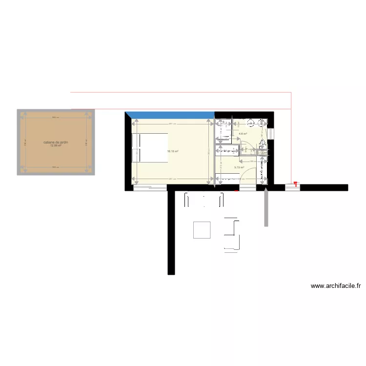 Langueux lit ouest. Plan de 