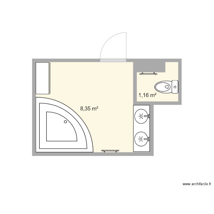 Peltier SDB existant. Plan de 0 pièce et 0 m2