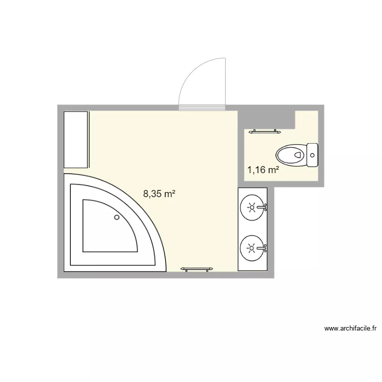 Peltier SDB existant. Plan de 