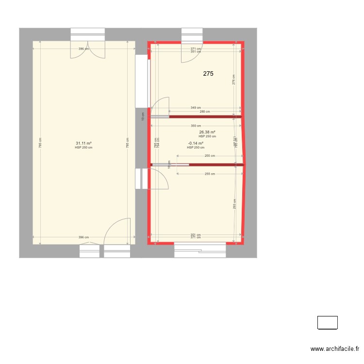 Pierre bas isolation porte chambre. Plan de 0 pièce et 0 m2