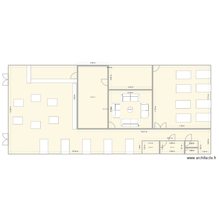 Plan Les désenchantés. Plan de 7 pièces et 264 m2