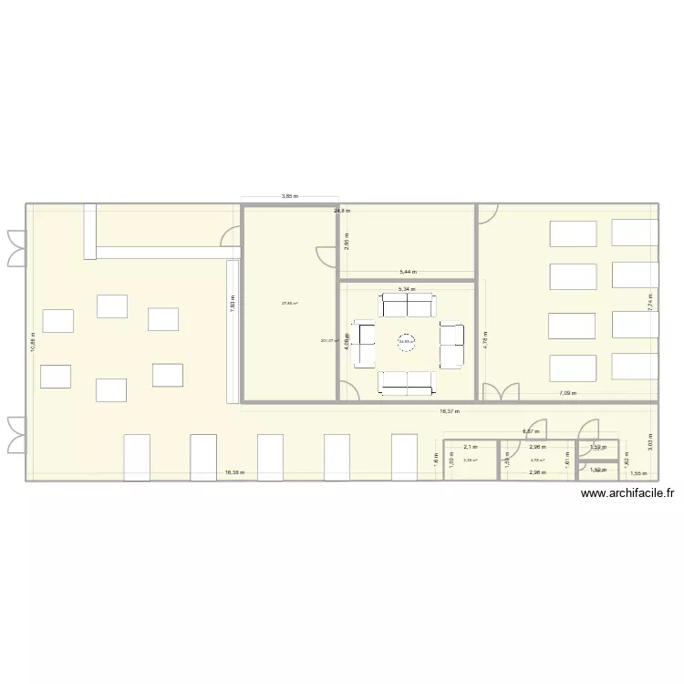 Plan Les d&eacute;senchant&eacute;s. Plan de 7  et 264 m²