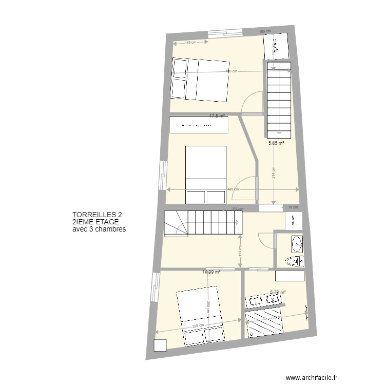 torreilles 2 2ième étage 2 chambres V2. Plan de 0 pièce et 0 m2