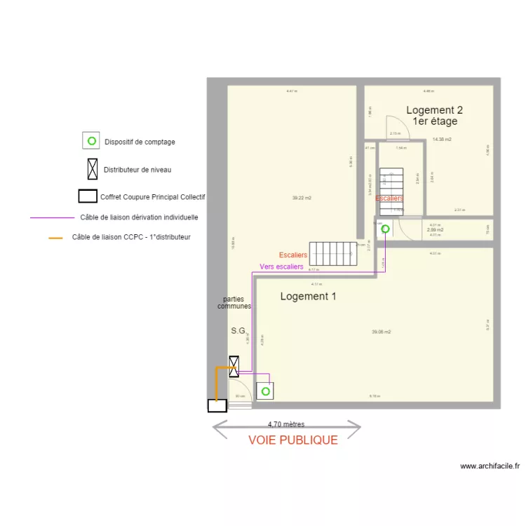 plan de masse ENEDIS 2unit&eacute;s . Plan de 