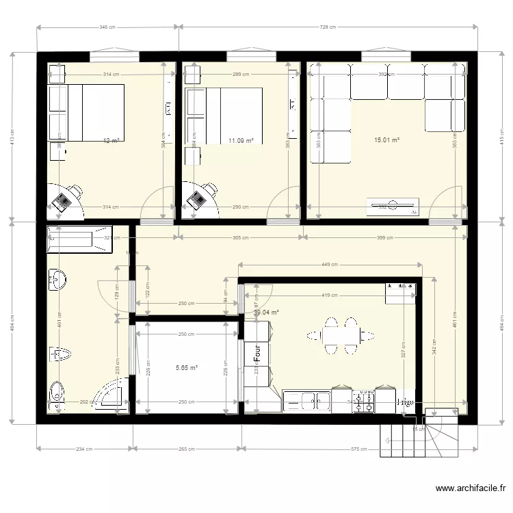 maison 100 m 2. Plan de 