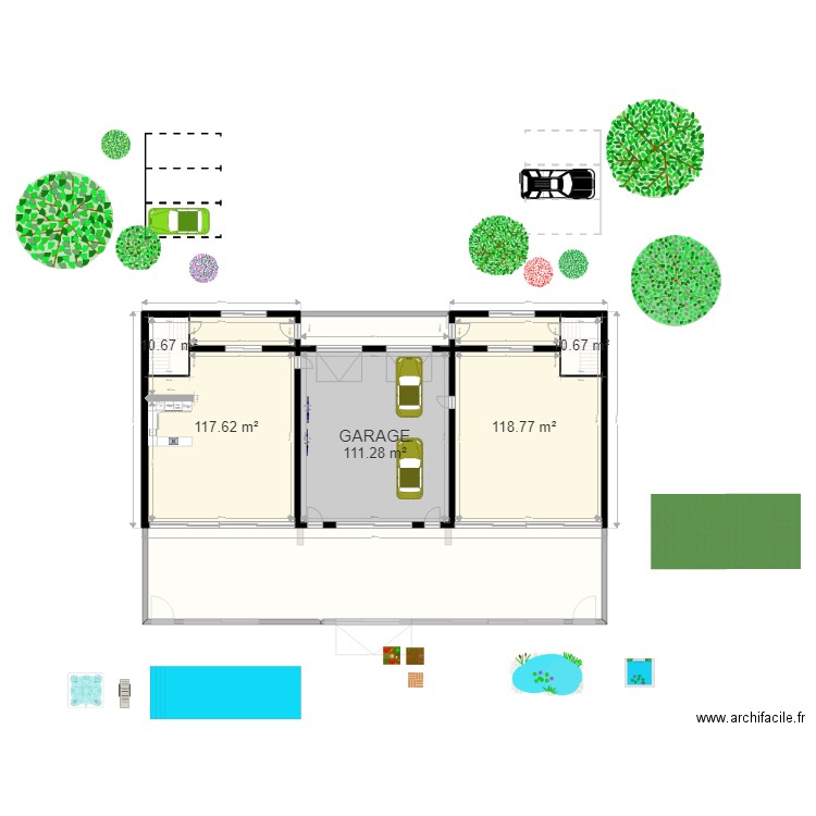 Atelier maison. Plan de 6 pièces et 970 m2