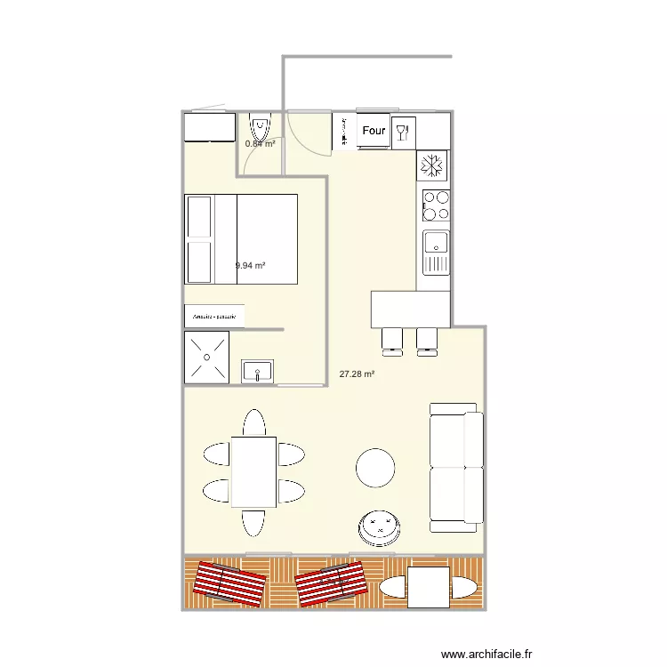 Heol Réel ouvert cuisine. Plan de Heol Réel ouvert cuisine. Plan de