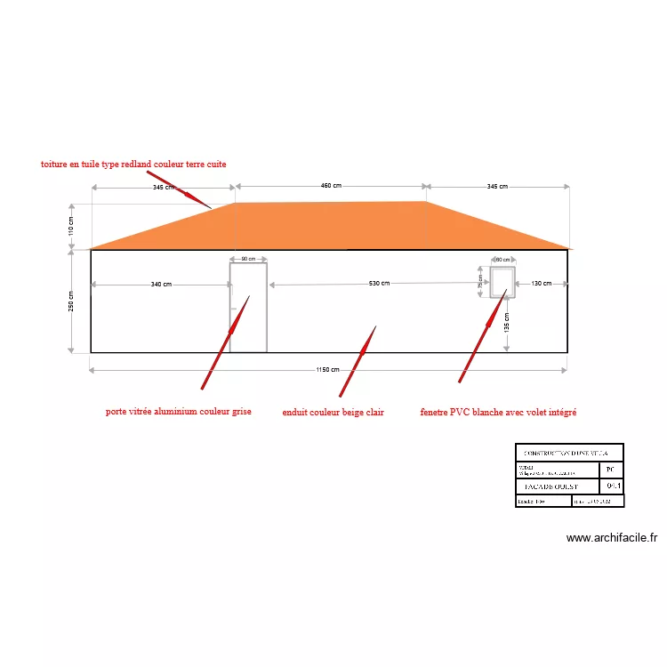 fred facade OUEST3. Plan de fred facade OUEST3. Plan de