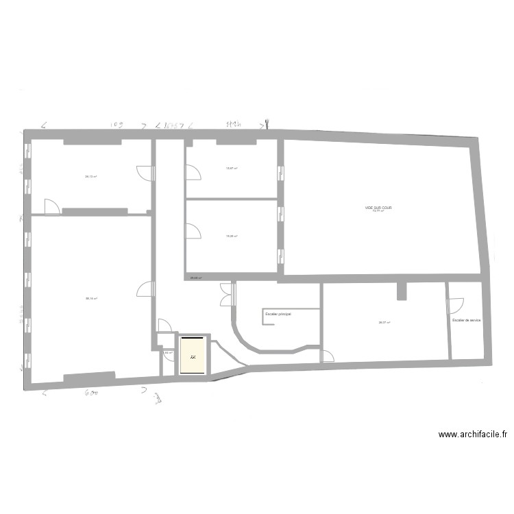 Bureaux 1. Plan de 11 pièces et 278 m2