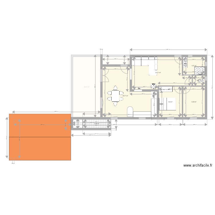 Etage 1 Belbèze MODIF. Plan de 10 pièces et 168 m2