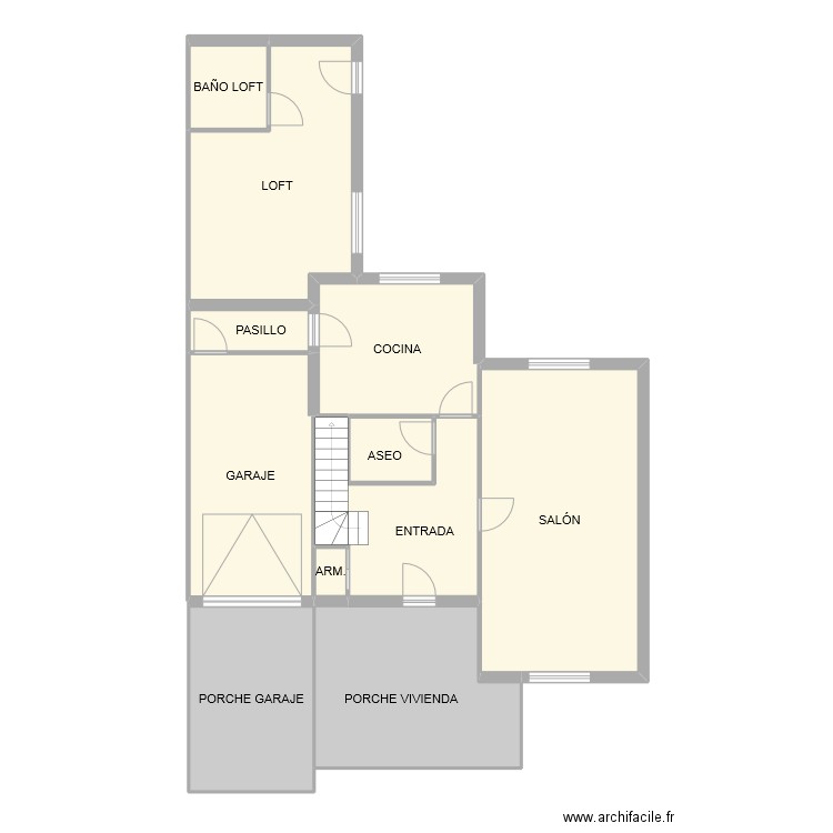 FIG. PB. Plan de 11 pièces et 132 m2