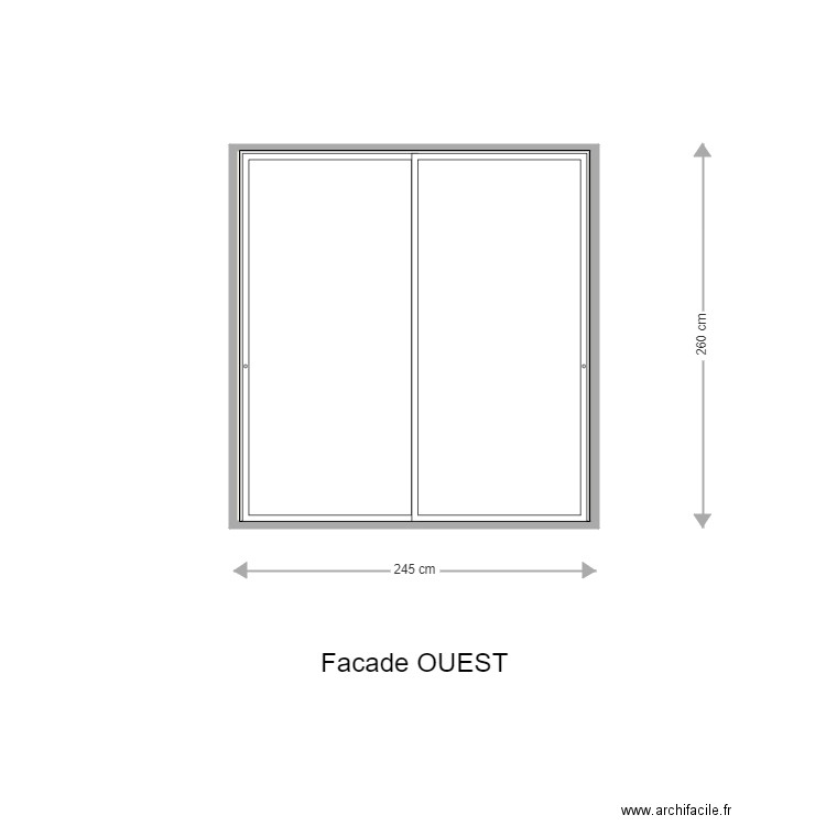 facade container. Plan de 1 pièce et 6 m2