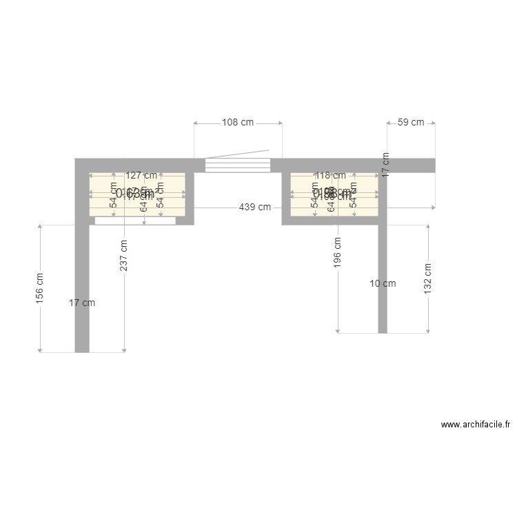 PLACARDS. Plan de 2 pièces et 1 m2