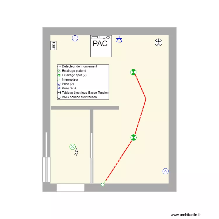 Buanderie sas. Plan de 