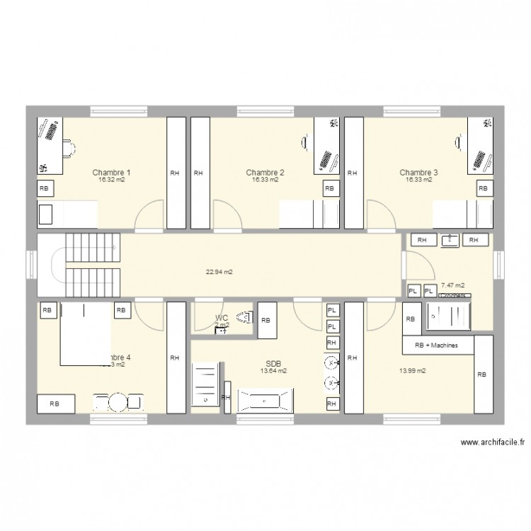 Maison Etage 16. Plan de 0 pièce et 0 m2