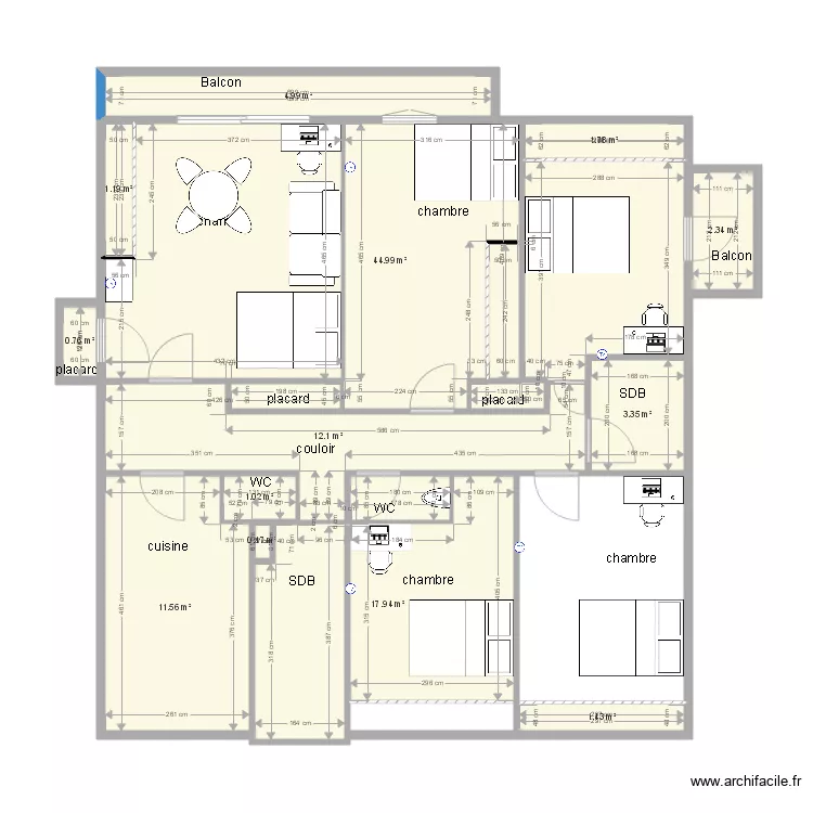 n 2 plein sud apr&egrave;s. Plan de 